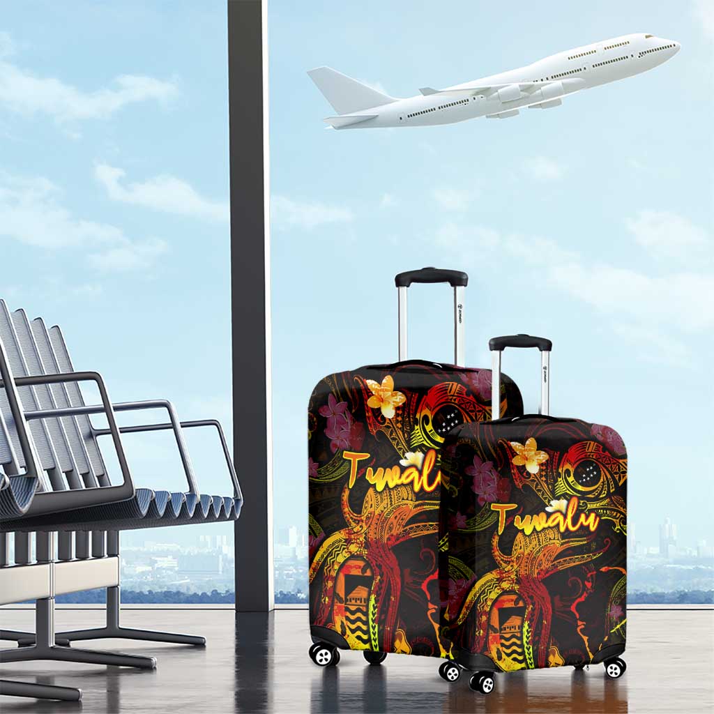 Tuvalu Luggage Cover Octopus Plumeria Polynesian Tattoo