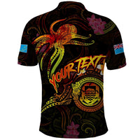 Tuvalu Polo Shirt Octopus Plumeria Polynesian Tattoo