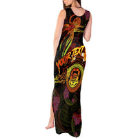 Tuvalu Tank Maxi Dress Octopus Plumeria Polynesian Tattoo