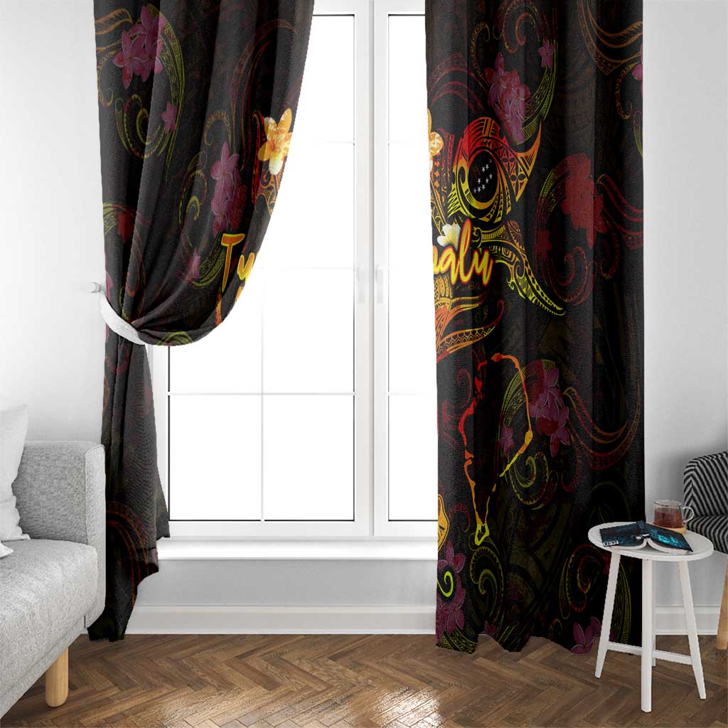 Tuvalu Window Curtain Octopus Plumeria Polynesian Tattoo