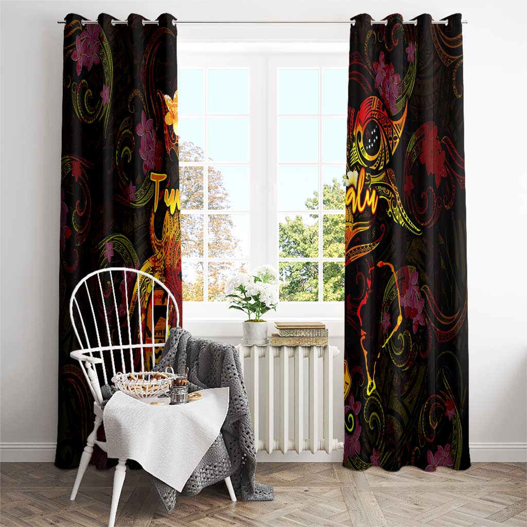 Tuvalu Window Curtain Octopus Plumeria Polynesian Tattoo