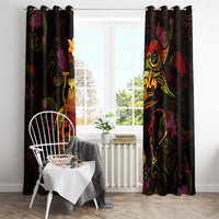 Tuvalu Window Curtain Octopus Plumeria Polynesian Tattoo