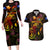 Northern Mariana Islands Couples Matching Long Sleeve Bodycon Dress and Hawaiian Shirt Octopus Plumeria Polynesian Tattoo
