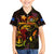 Northern Mariana Islands Family Matching Off Shoulder Short Dress and Hawaiian Shirt Octopus Plumeria Polynesian Tattoo