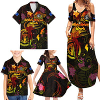 Northern Mariana Islands Family Matching Summer Maxi Dress and Hawaiian Shirt Octopus Plumeria Polynesian Tattoo DT02 - Polynesian Pride