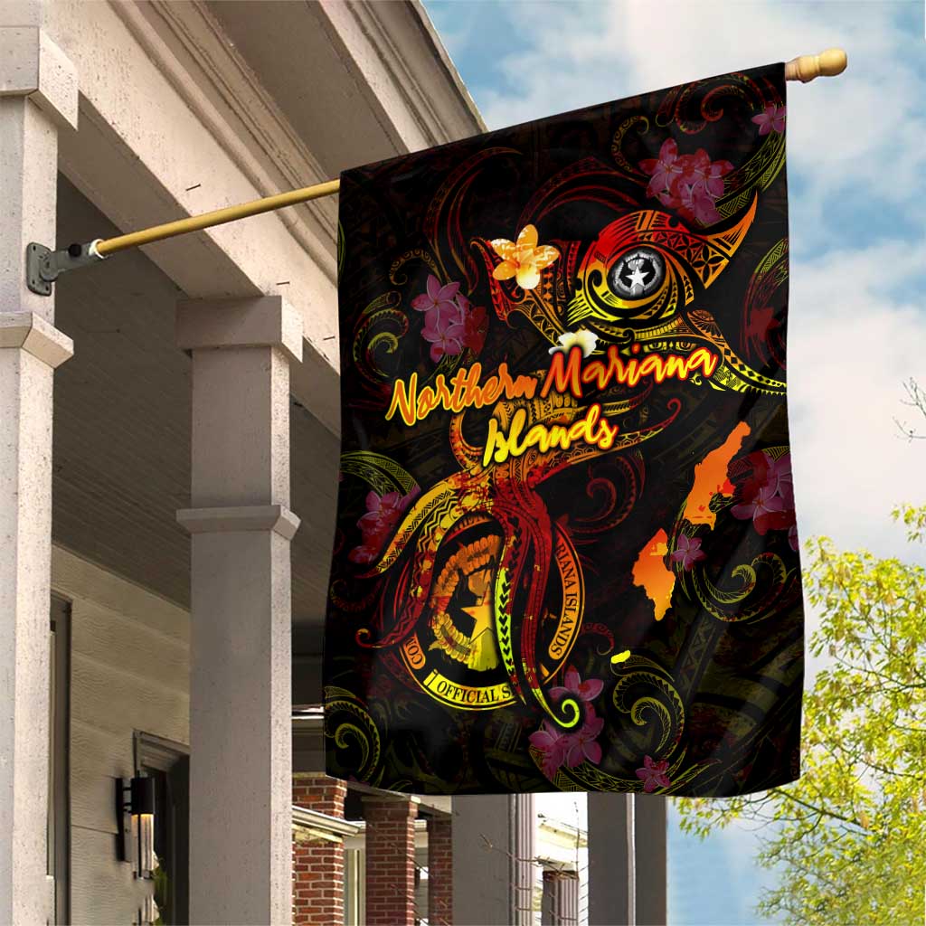 Northern Mariana Islands Garden Flag Octopus Plumeria Polynesian Tattoo