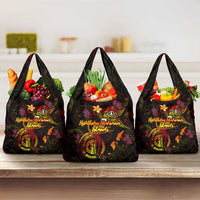 Northern Mariana Islands Grocery Bag Octopus Plumeria Polynesian Tattoo