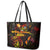 Northern Mariana Islands Leather Tote Bag Octopus Plumeria Polynesian Tattoo