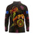 Northern Mariana Islands Long Sleeve Polo Shirt Octopus Plumeria Polynesian Tattoo