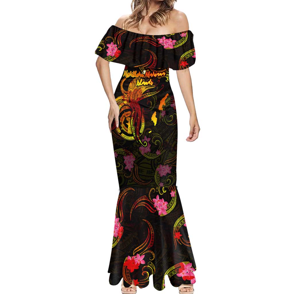 Northern Mariana Islands Mermaid Dress Octopus Plumeria Polynesian Tattoo