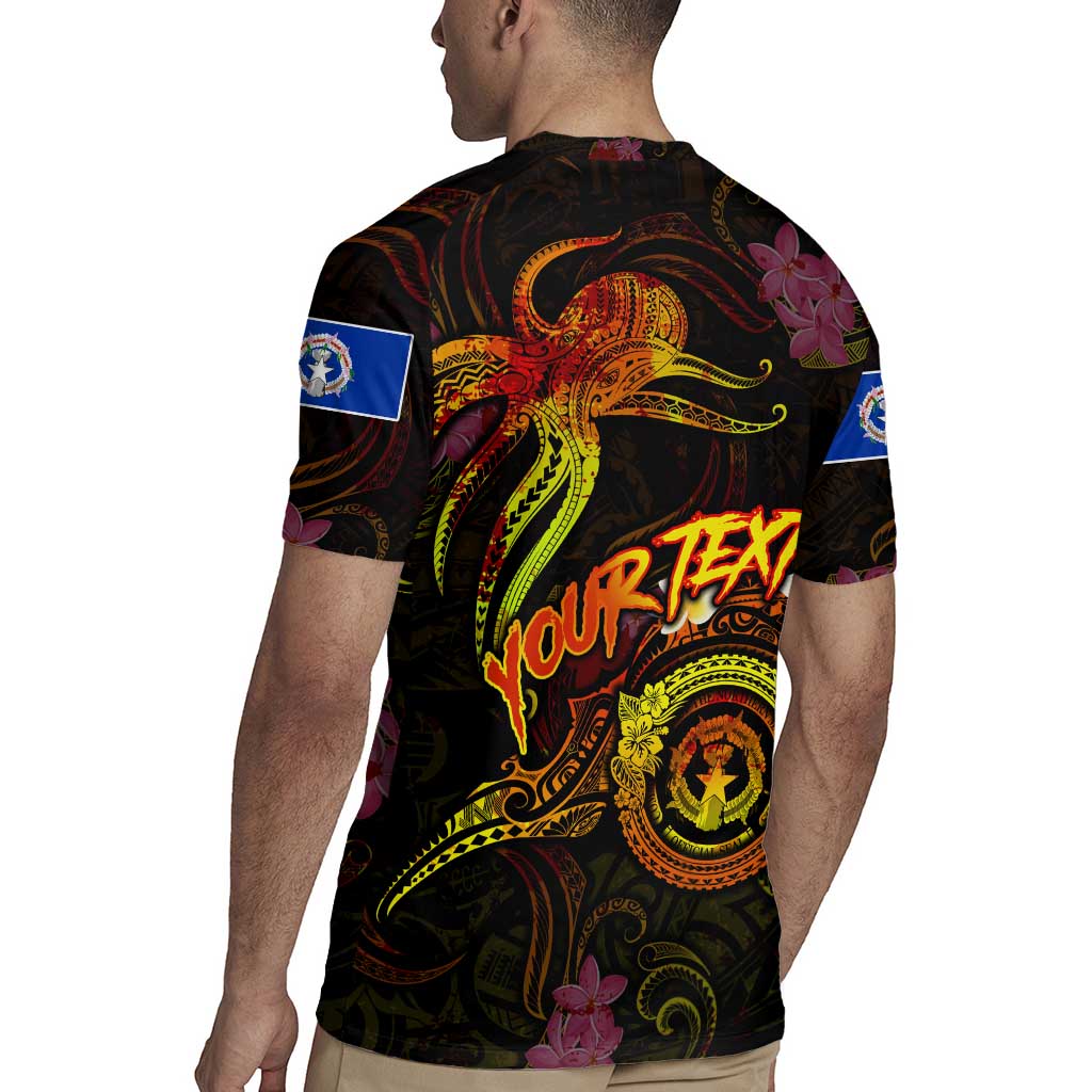 Northern Mariana Islands Rugby Jersey Octopus Plumeria Polynesian Tattoo