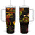 Northern Mariana Islands Tumbler With Handle Octopus Plumeria Polynesian Tattoo