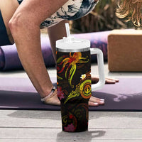 Northern Mariana Islands Tumbler With Handle Octopus Plumeria Polynesian Tattoo