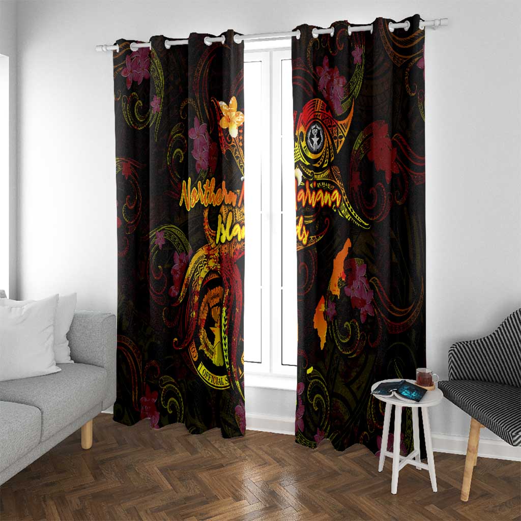 Northern Mariana Islands Window Curtain Octopus Plumeria Polynesian Tattoo