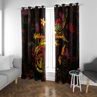 Northern Mariana Islands Window Curtain Octopus Plumeria Polynesian Tattoo