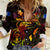 Northern Mariana Islands Women Casual Shirt Octopus Plumeria Polynesian Tattoo