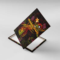 Marshall Islands Canvas Wall Art Octopus Plumeria Polynesian Tattoo DT02 With Frame Black - Polynesian Pride