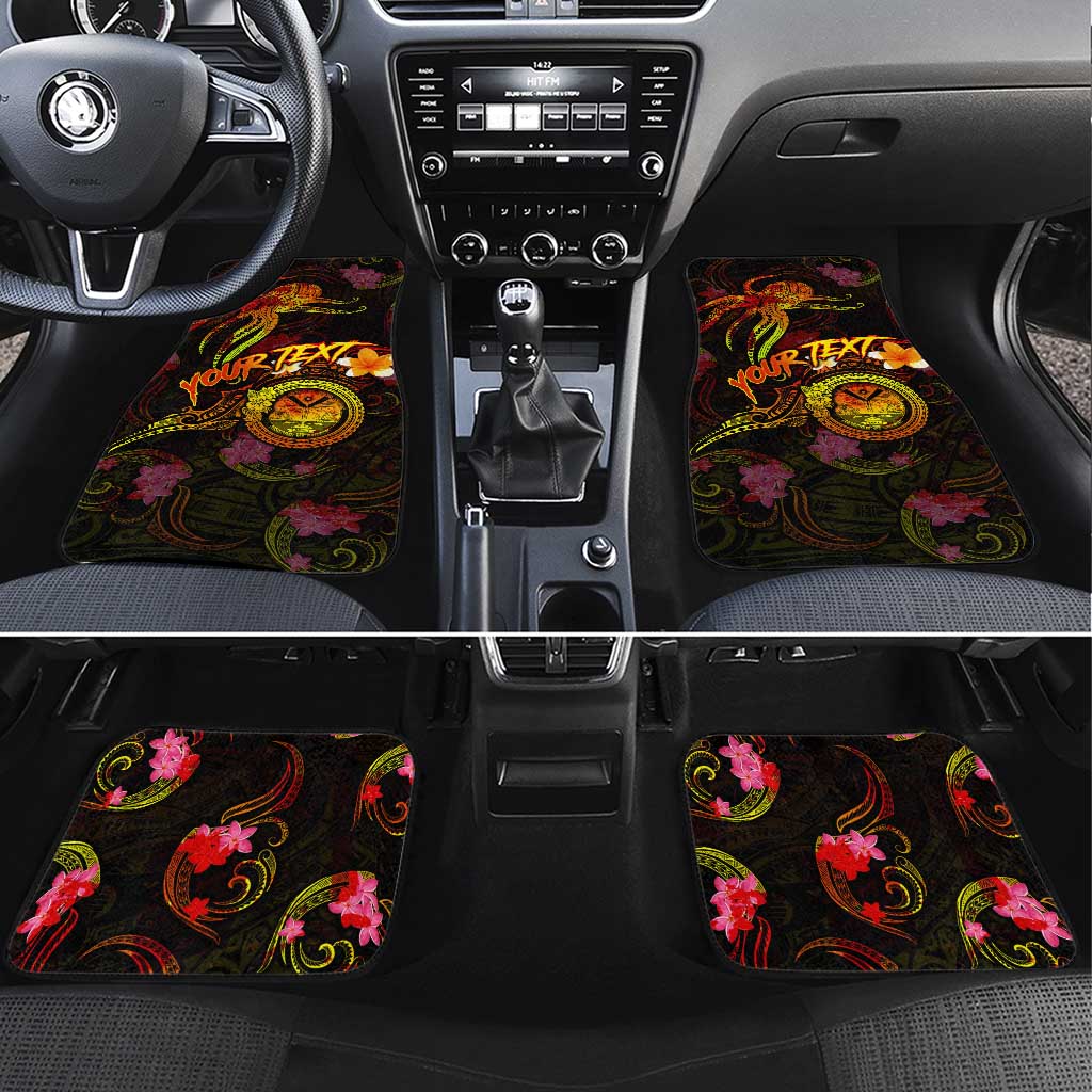 Marshall Islands Car Mats Octopus Plumeria Polynesian Tattoo