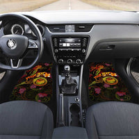 Marshall Islands Car Mats Octopus Plumeria Polynesian Tattoo DT02 Set 2pcs - Front Black - Polynesian Pride