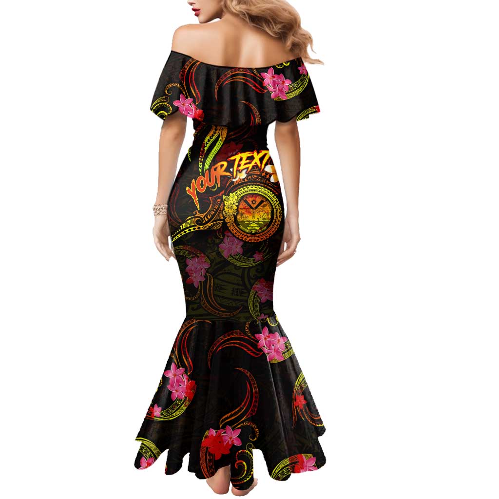 Marshall Islands Family Matching Mermaid Dress and Hawaiian Shirt Octopus Plumeria Polynesian Tattoo DT02 - Polynesian Pride