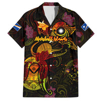 Marshall Islands Family Matching Off Shoulder Maxi Dress and Hawaiian Shirt Octopus Plumeria Polynesian Tattoo