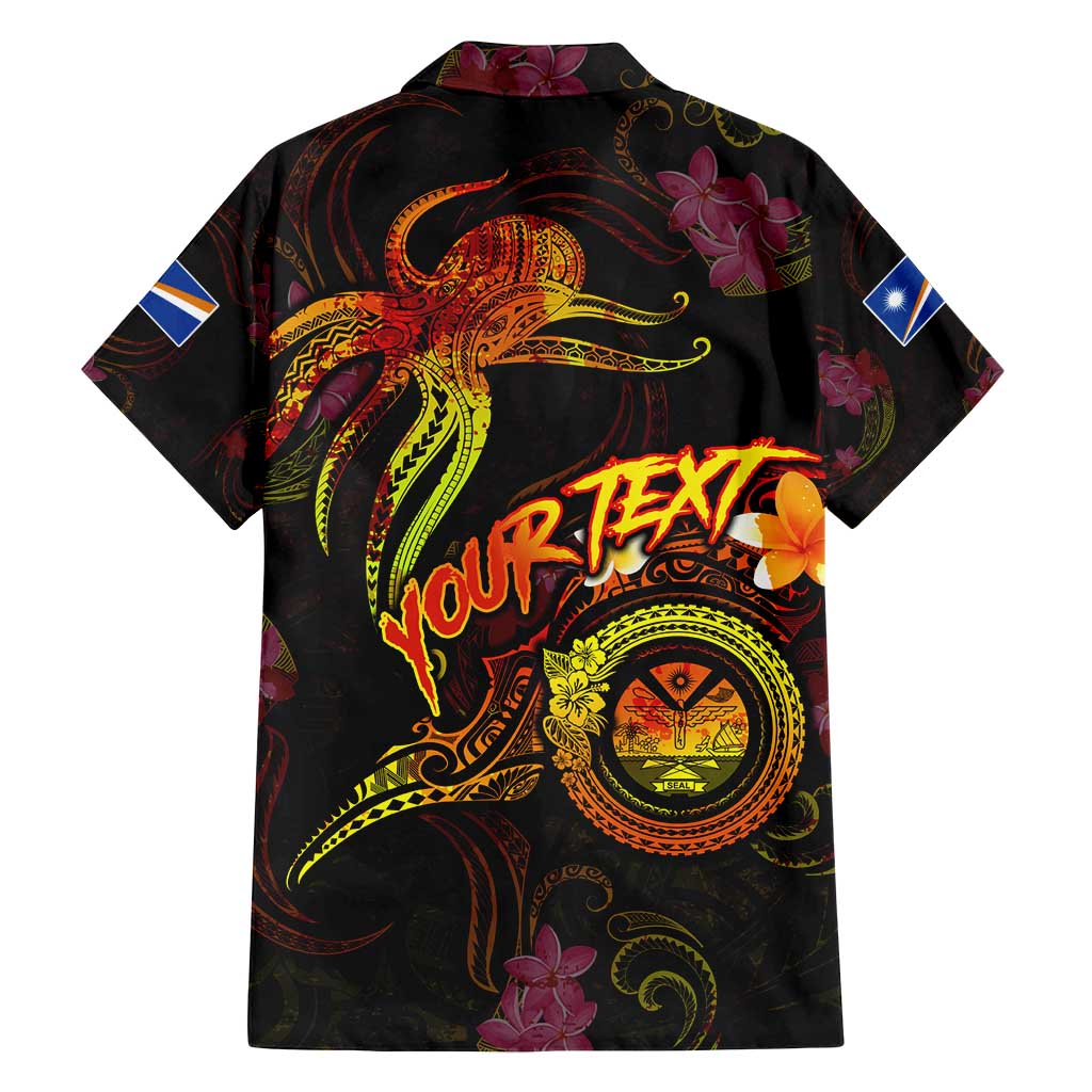 Marshall Islands Family Matching Off Shoulder Maxi Dress and Hawaiian Shirt Octopus Plumeria Polynesian Tattoo
