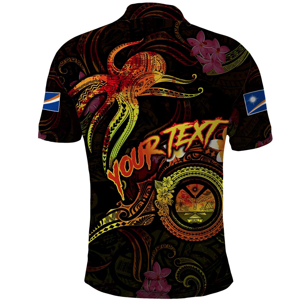 Marshall Islands Polo Shirt Octopus Plumeria Polynesian Tattoo