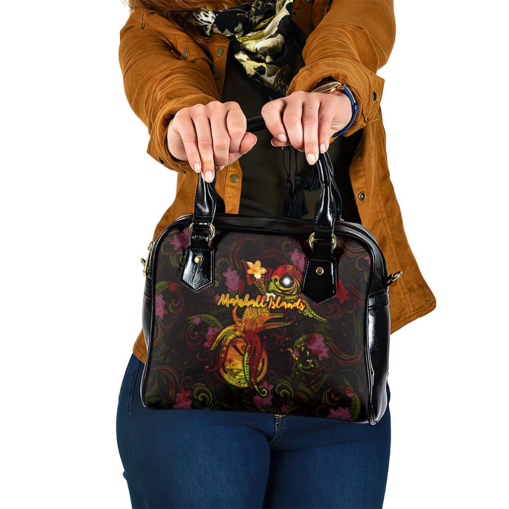 Marshall Islands Shoulder Handbag Octopus Plumeria Polynesian Tattoo