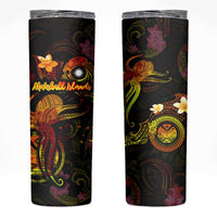 Marshall Islands Skinny Tumbler Octopus Plumeria Polynesian Tattoo DT02 Black - Polynesian Pride