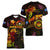 Marshall Islands Women V-Neck T-Shirt Octopus Plumeria Polynesian Tattoo