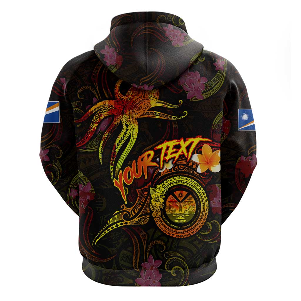 Marshall Islands Zip Hoodie Octopus Plumeria Polynesian Tattoo