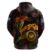 Marshall Islands Zip Hoodie Octopus Plumeria Polynesian Tattoo