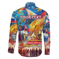 Custom The Philippines 126th Independence Anniversary Family Matching Long Sleeve Bodycon Dress and Hawaiian Shirt Art Style DT02 - Polynesian Pride