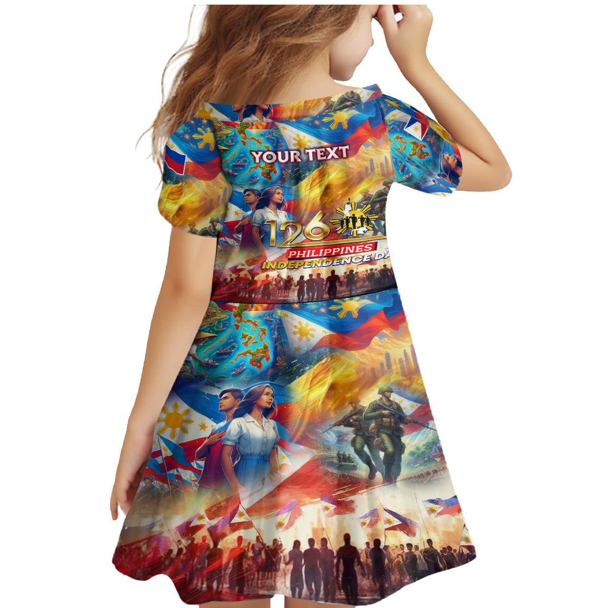 Custom The Philippines 126th Independence Anniversary Family Matching Mermaid Dress and Hawaiian Shirt Art Style DT02 - Polynesian Pride