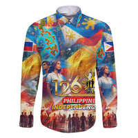 Custom The Philippines 126th Independence Anniversary Family Matching Tank Maxi Dress and Hawaiian Shirt Art Style