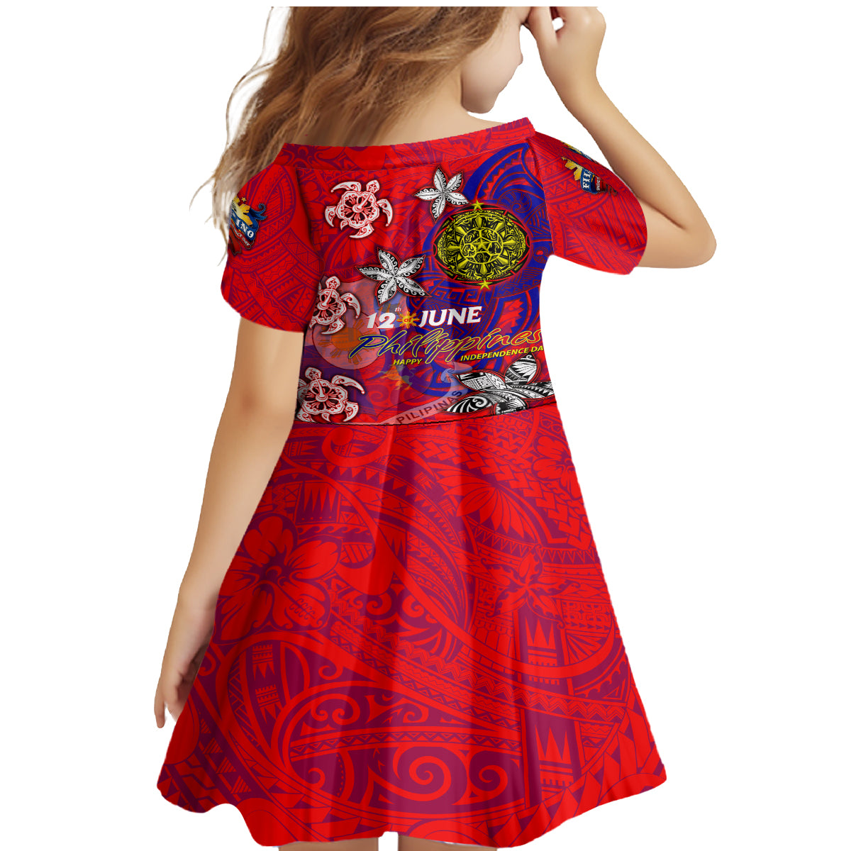 Personalized Philippines 12 June Independence Day Family Matching Mermaid Dress and Hawaiian Shirt Polynesian Turtle Plumeria DT02 - Polynesian Pride