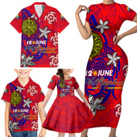 Personalized Philippines 12 June Independence Day Family Matching Short Sleeve Bodycon Dress and Hawaiian Shirt Polynesian Turtle Plumeria DT02 - Polynesian Pride