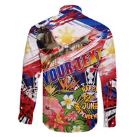 Personalized Philippines Independence Day Family Matching Off Shoulder Maxi Dress and Hawaiian Shirt Polynesia Filipinas Eagle Hibiscus
