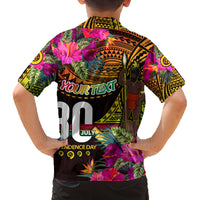 Personalised Vanuatu Independence Day 30 July Family Matching Off The Shoulder Long Sleeve Dress and Hawaiian Shirt Hibiscus Polynesian Pattern DT02 - Polynesian Pride