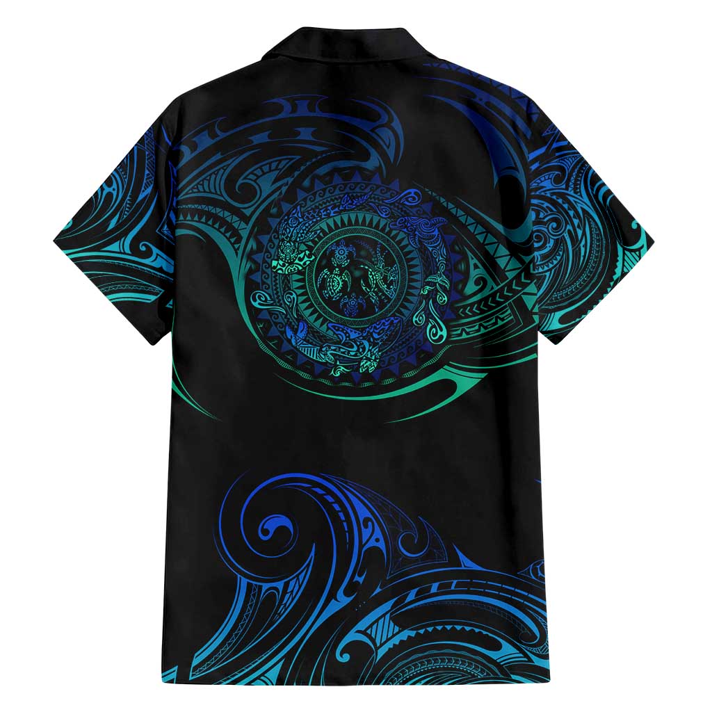 Sea Animal Polynesia Family Matching Off Shoulder Maxi Dress and Hawaiian Shirt Polynesian Pattern