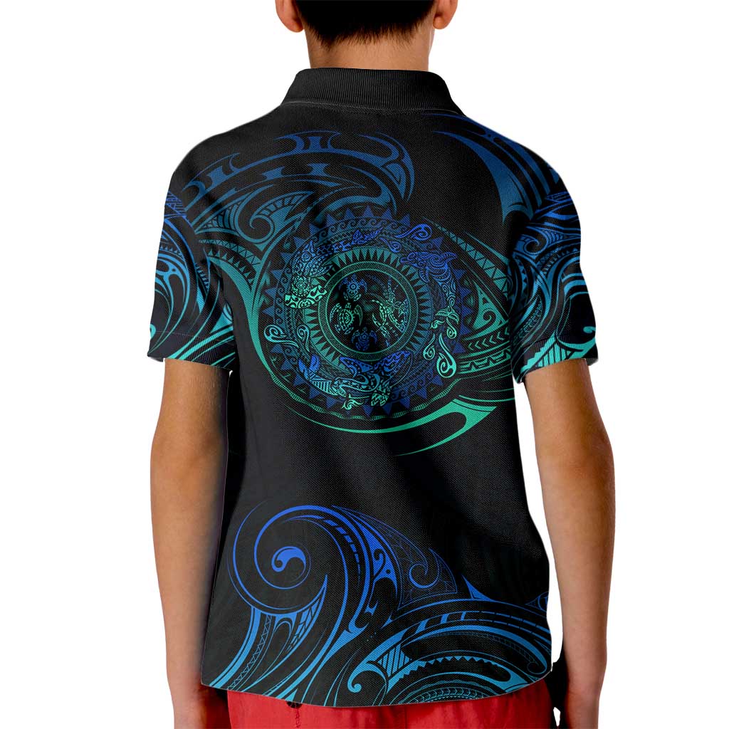 Sea Animal Polynesia Kid Polo Shirt Polynesian Pattern