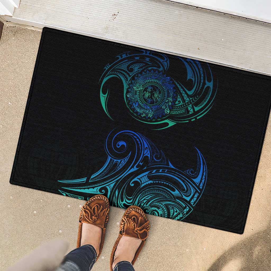 Sea Animal Polynesia Rubber Doormat Polynesian Pattern