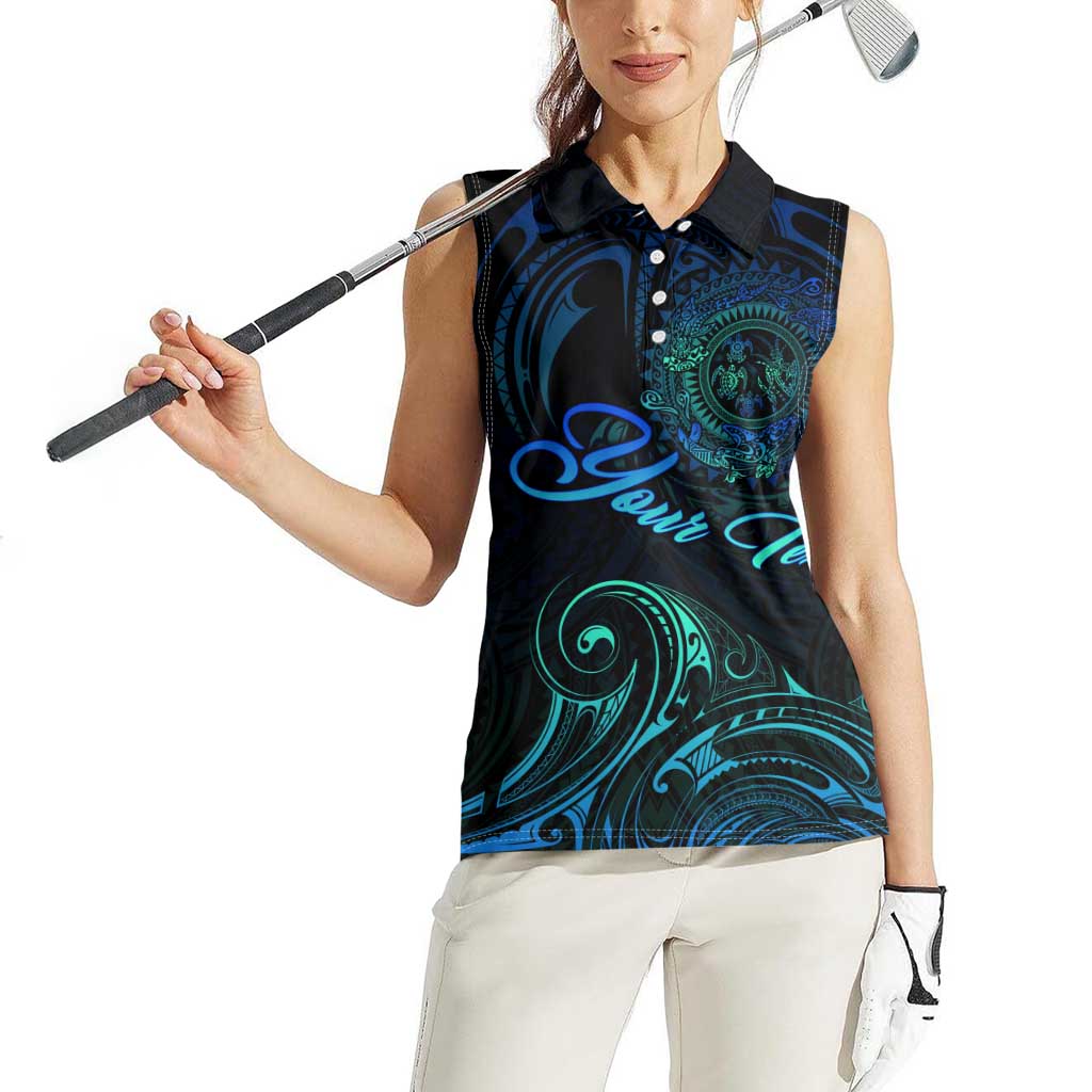 Sea Animal Polynesia Women Sleeveless Polo Shirt Polynesian Pattern