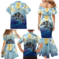 Mother And Baby Dolphins Family Matching Mermaid Dress and Hawaiian Shirt Hawaii Hibiscus DT02 - Polynesian Pride