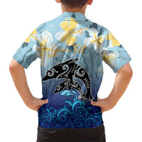 Mother And Baby Dolphins Family Matching Summer Maxi Dress and Hawaiian Shirt Hawaii Hibiscus DT02 - Polynesian Pride