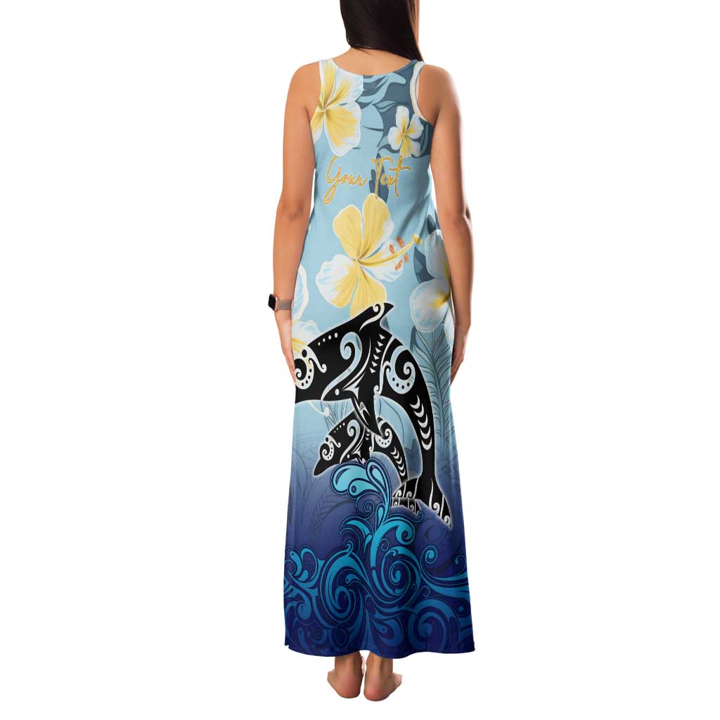 Mother And Baby Dolphins Family Matching Tank Maxi Dress and Hawaiian Shirt Hawaii Hibiscus DT02 - Polynesian Pride