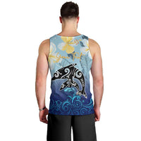 Mother And Baby Dolphins Men Tank Top Hawaii Hibiscus