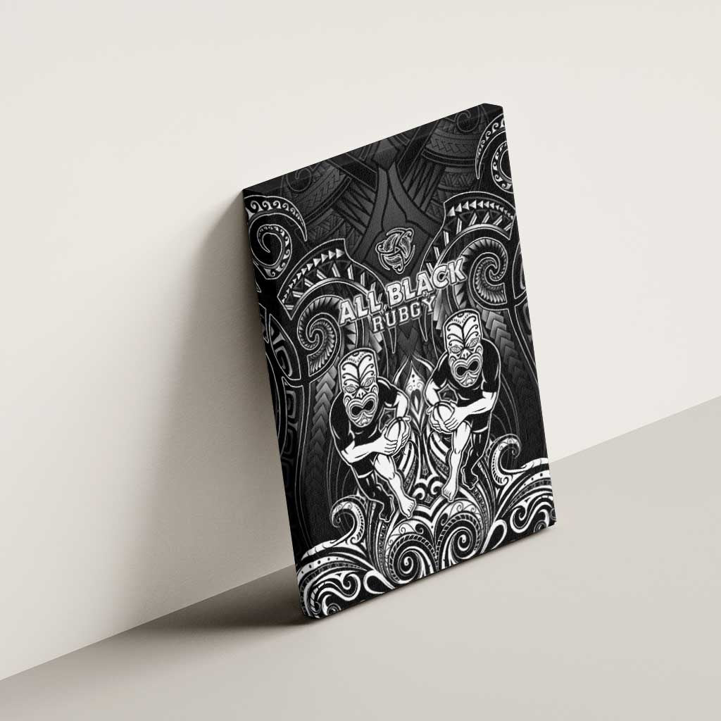 All Black Canvas Wall Art New Zealand Rugby Mascot Maori DT02 - Polynesian Pride