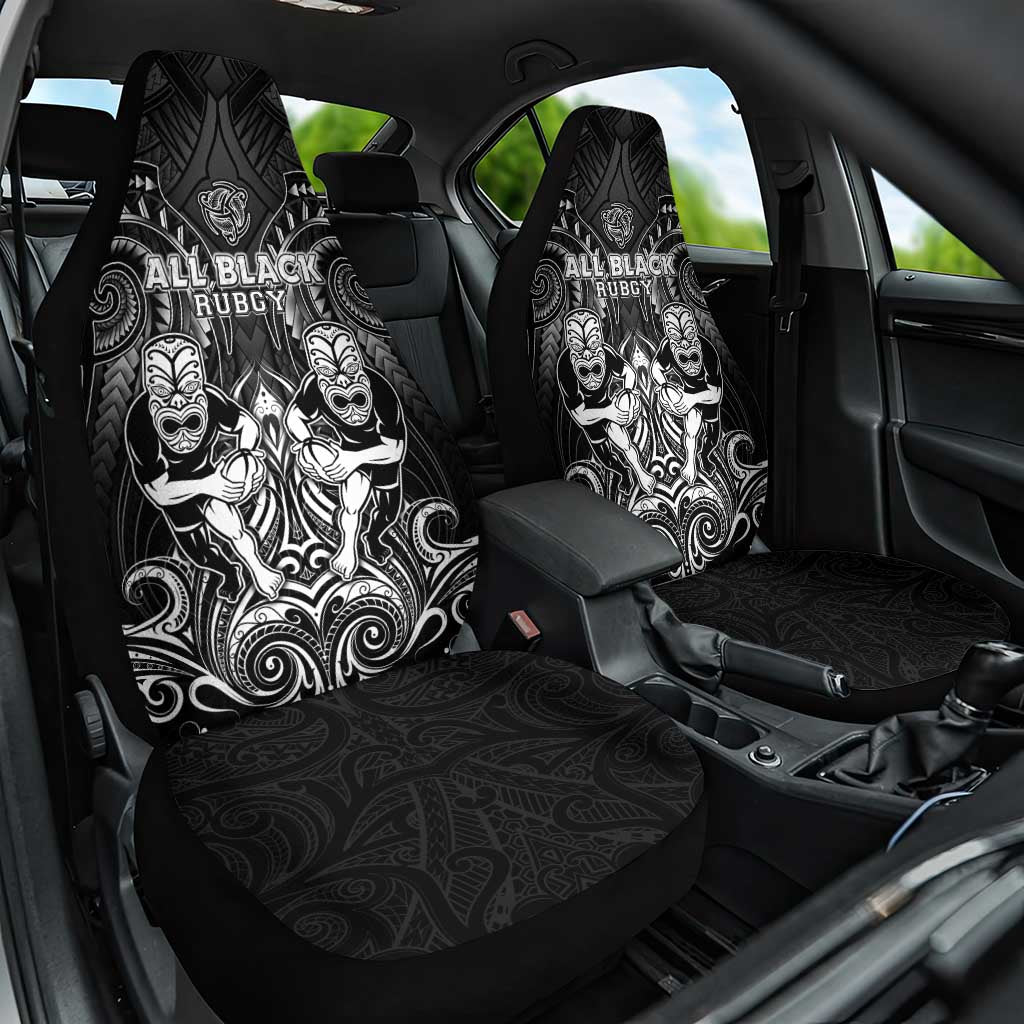 All Black Car Seat Cover New Zealand Rugby Mascot Maori