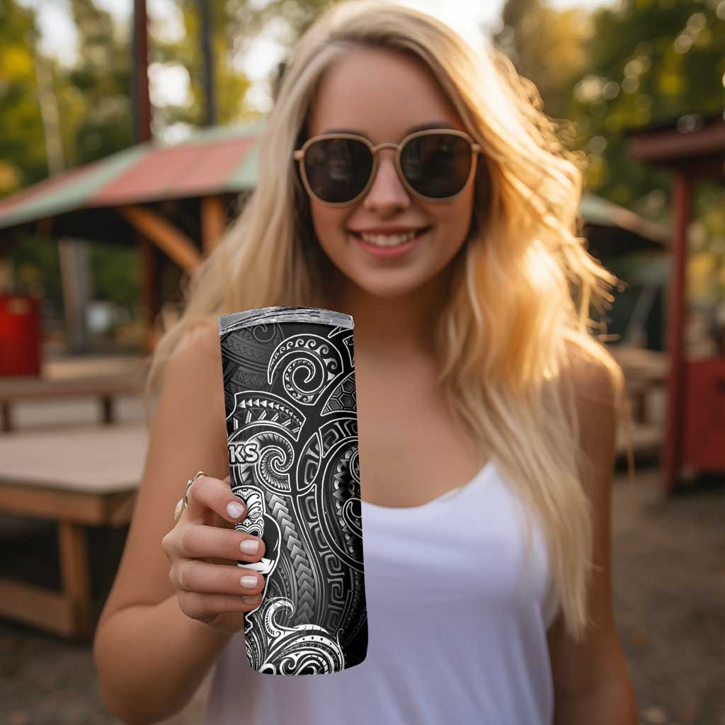 All Black Skinny Tumbler New Zealand Rugby Mascot Maori